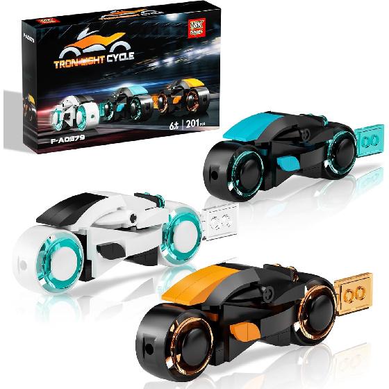 Конструктор TRON: Наследие - Мотоцикл Лайт-Цикл, Коллекционная игрушка, Набор строительных блоков для фанатов TRON и детей от 3 лет (201 шт.)