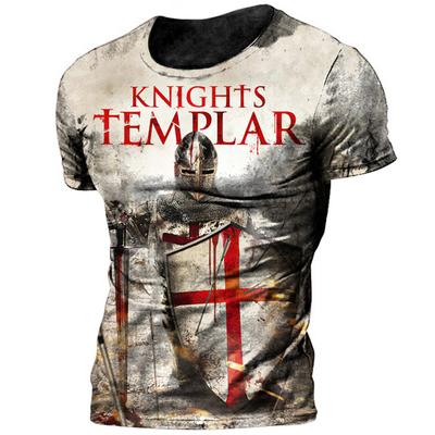 Pánské tričko Crusader Tričko velké velikosti Jaro/Léto Top Ležérní Trička s kulatým výstřihem Krátký rukáv Hip Hop trička