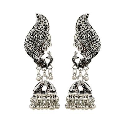 Pendientes, Retro Exótico Pavo Real Exagerado Personalidad Aleación Campanas Pendientes con Flecos Mujer