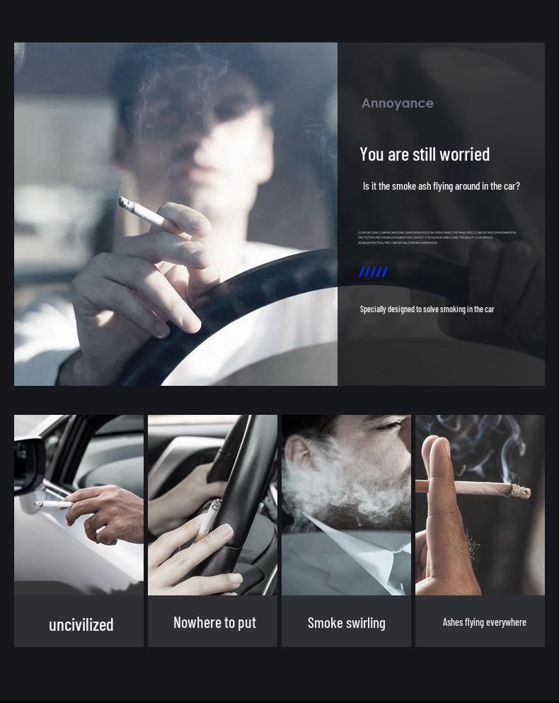 Dongfeng Car Ashtray: Stainless Steel, Flip-Top, Trendy Design