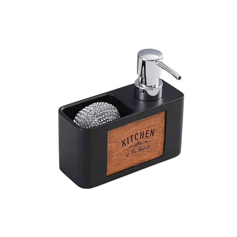 

Kitchen Soap Dispenser Sink Dish Soap Pump Bathroom Hand Wash Bottle Lotion Distributor Cleaning Ball Storage Box чёрный