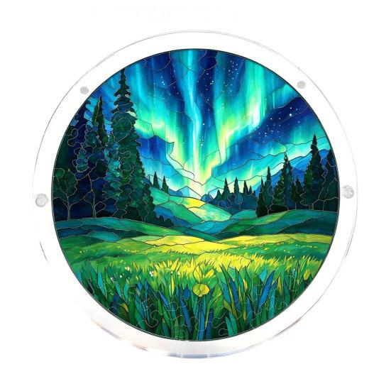Acrylic Puzzle Suncatcher Decoration, Stained Glass Door Window Hanging Ornament, DIY Puzzle Crafts Pendant for Adults, Puzzle Enthusiasts
