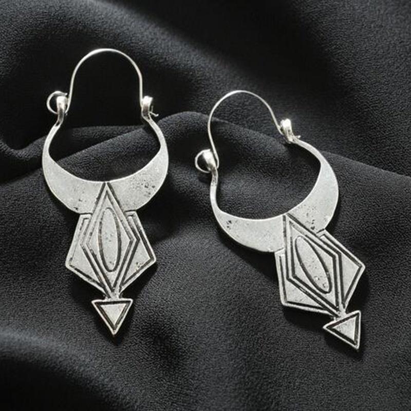 Boho Lotus Earrings For Women Jewelry Ethnic Long Zinc Alloy Drop Earrings Enamel Vintage Earrings