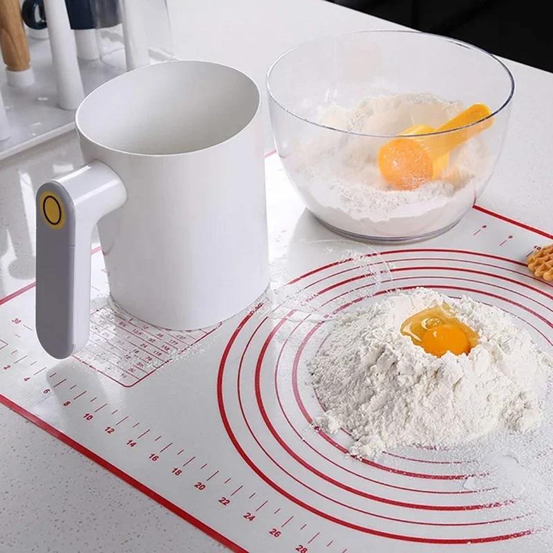 Stainless Steel Inner Core Hand - Held Electric Powder Sieve, Powder Filter, Sugar Sieve, Baking Tool, Kitchen Tools