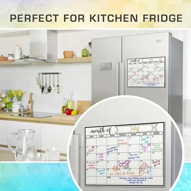 1 Balení Opakovaně Použitelný Magnetický Měsíční Plánovač na Lednici Tabule Kalendář Whiteboard pro Domácí Kancelář Organizér Rozvrhu
