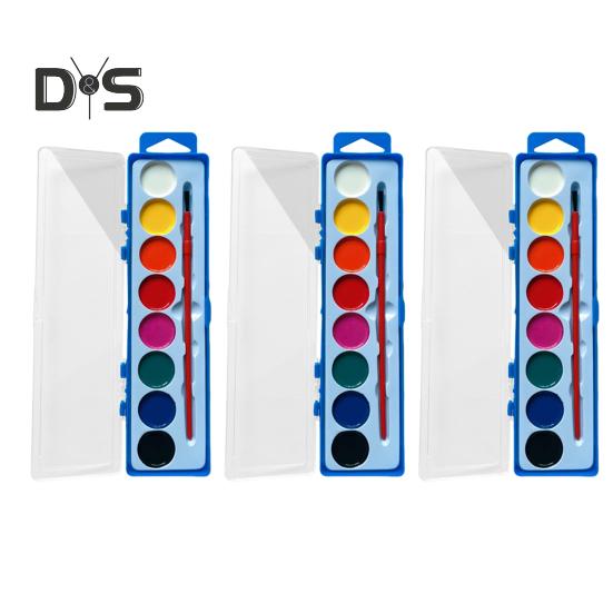 

Набор акварельных красок в коробке для детей, смываемые акварельные краски с кисточкой, набор акварельных красок для начинающих, для путешествий, занятий, экскурсий 3pcs 8 colors