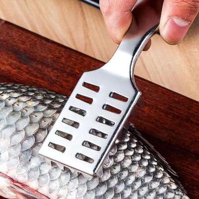 Squamatrice per Pesce in Acciaio Inossidabile Strumento Squamatrice per Pesce con Manico Ergonomico Rimuovi Squame di Pesce Impugnatura Comoda Strumento Squamatrice per Pesce