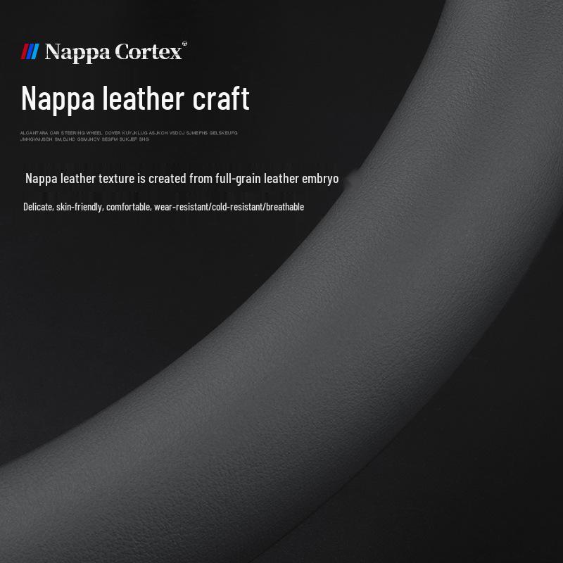 Genuine Leather Steering Wheel Cover for Baojun Models 730, 510, 560, 310W, 530, E200, and 630 - All-Season Use