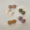2025 New Small Sugar Cube Simple Temperament Stud Earrings Women's Niche Design Earrings Small Earrings
