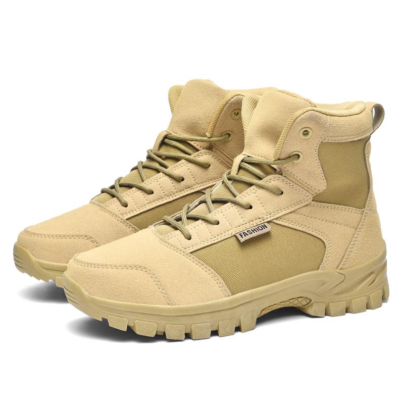 

Hiking Shoes for Men New High Top Desert Anti Slip Wear-resistant Unisex Outdoor Leisure Camping Trekking Shoes 48 бежевый