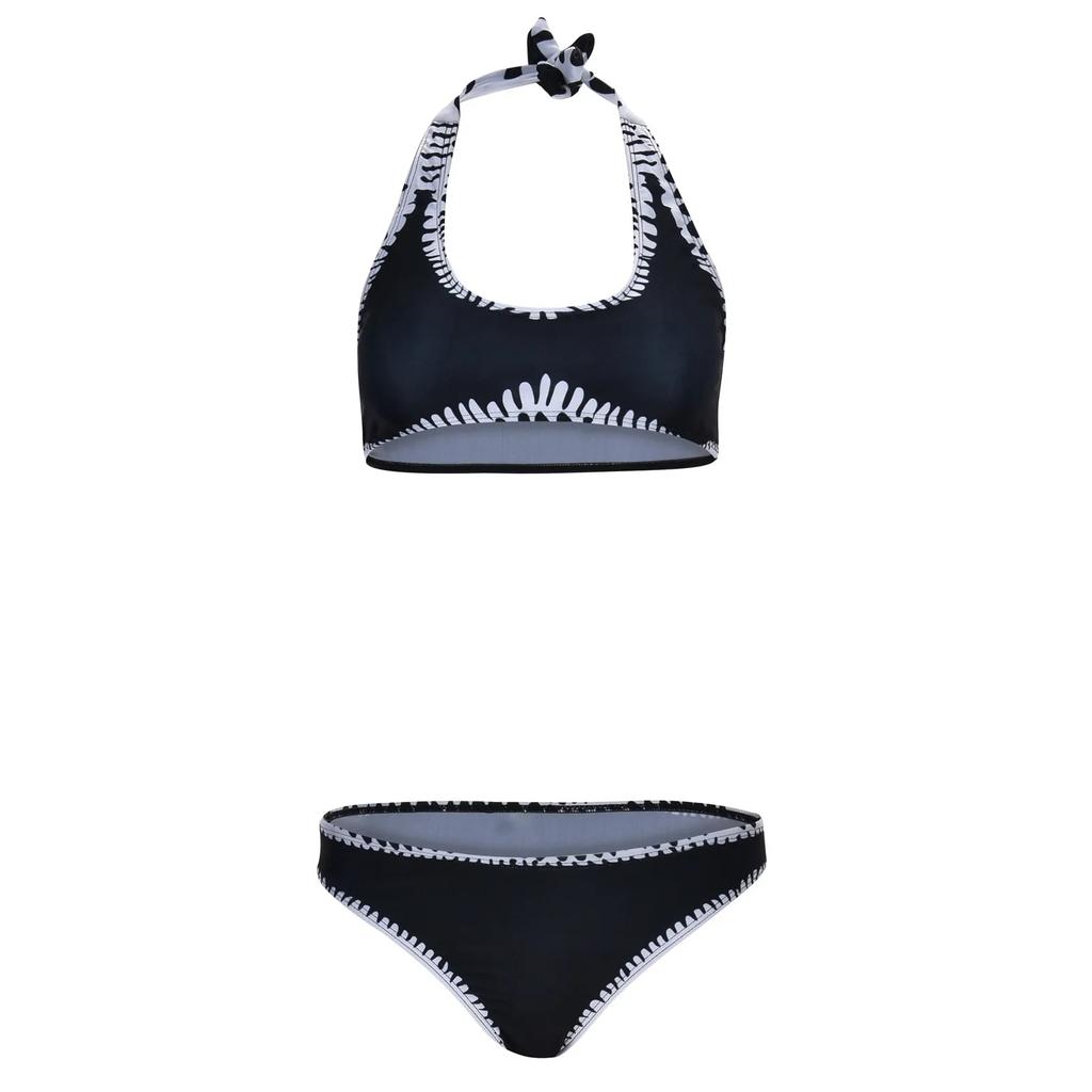 Damski strój kąpielowy bikini dwuczęściowy strój kąpielowy moda letnia zderzające się stroje kąpielowe seksowny zbierający biustonosz Push Up bikini plażowe stroje kąpielowe