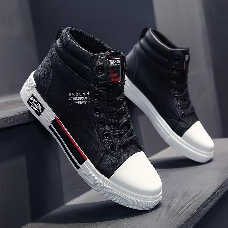 Mode Heiß Neue Herren Freizeitschuhe Herbst High Top Sneaker Atmungsaktiv Flach Walking Weiß Sportschuhe Studenten Street Skate Schuhe tenis