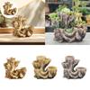 Tree Stump Flowerpot Statue for Plants, Planter Sculpture with Multiple Cavities