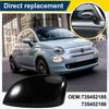 ABLZ-Car Side Wing Mirror Cover Rearview Mirror Cover Side Mirror Cover 735452185 735452186 For Fiat 500 2007-