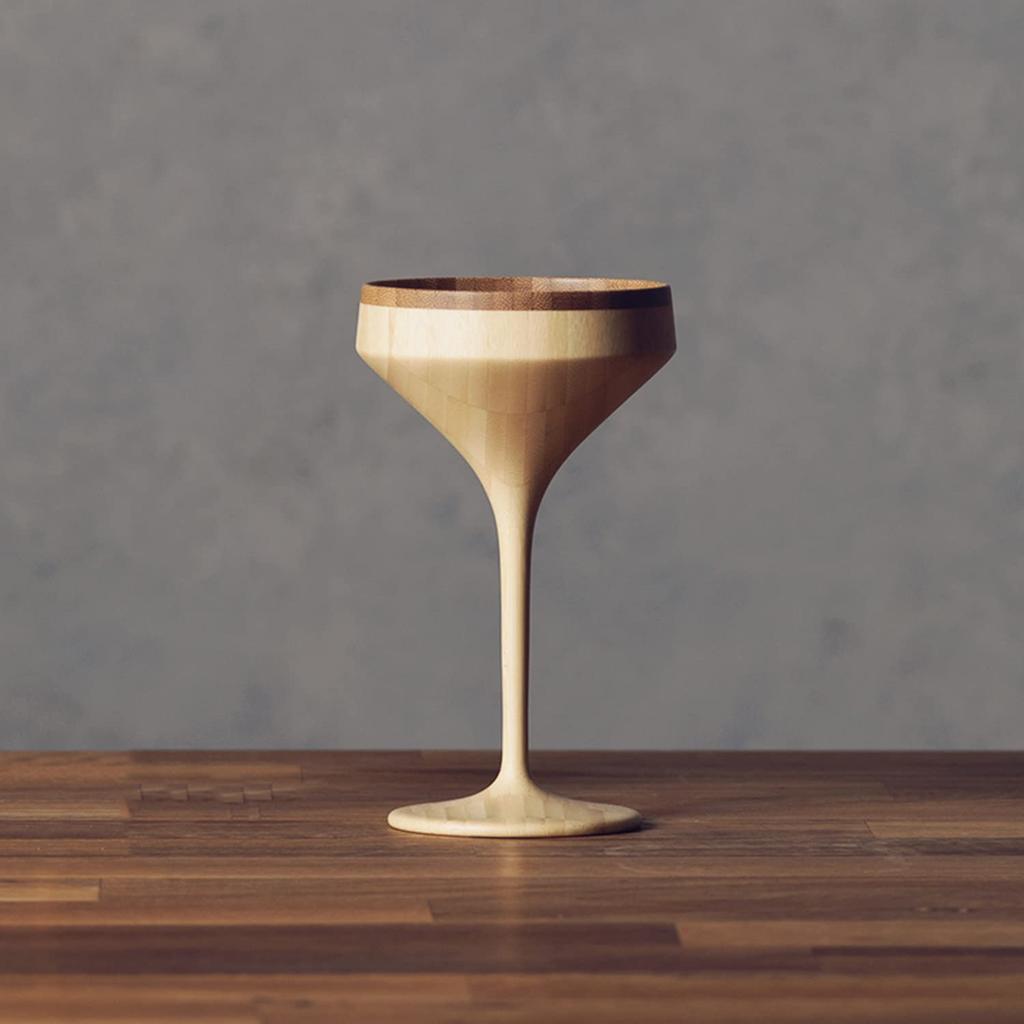 RIVERET Vessel Cocktail Glass, Martini, 120ml, Bamboo, Dishwasher Safe, White RV-111W