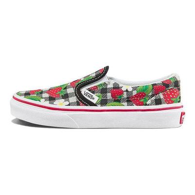 Strawberry Print Casual Low-Top Kids Skate Shoes Kids Sneaker Black White VN0A7Q5GARU