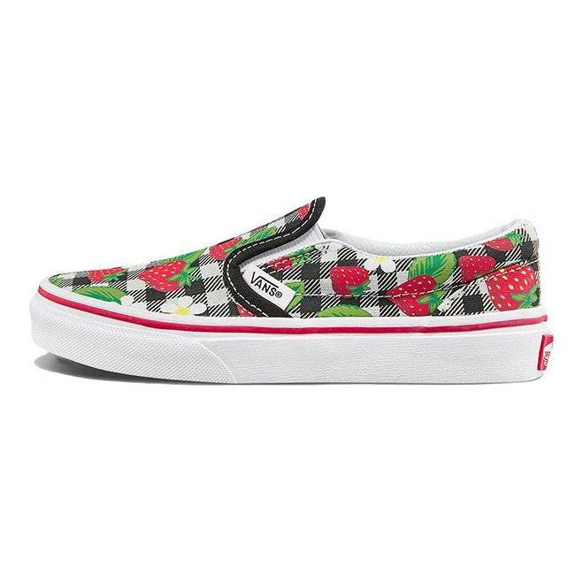 Vans Klučenské skate boty s potiskem jahod, ležérní nízké, pro děti, dětská teniska, černobílá, VN0A7Q5GARU