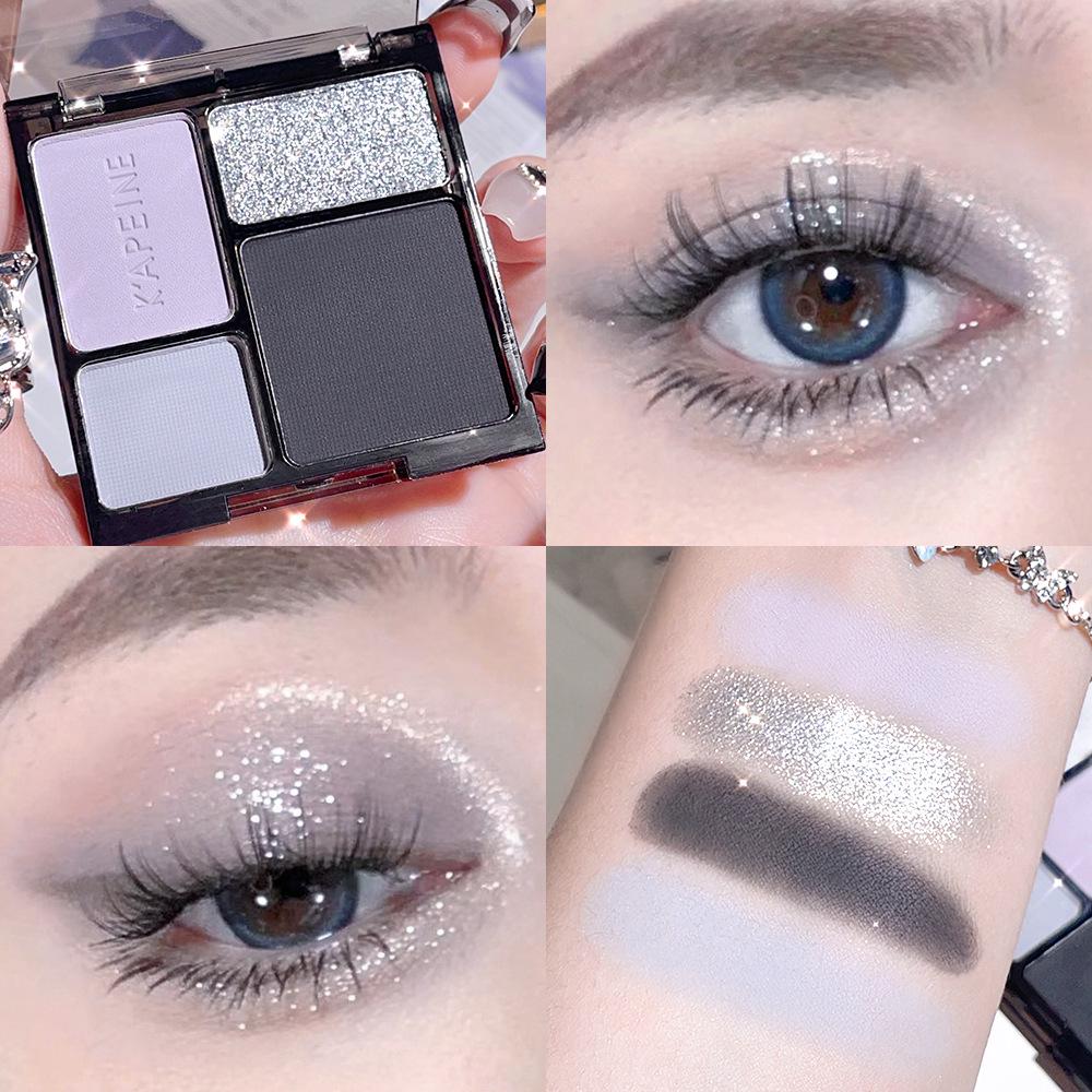 High Cold Four-Color Eyeshadow Palette: Matte & Shimmer Earth Tones, American Retro Dark Style, Spicy Girl Chic