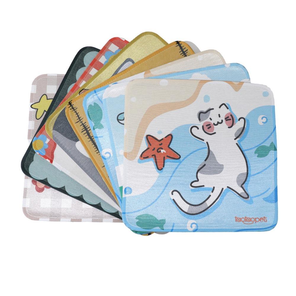 Square Shape Pet Ice Pad Cartoon Dog Cooling Mat Universal Pet Bed Pad  Spring