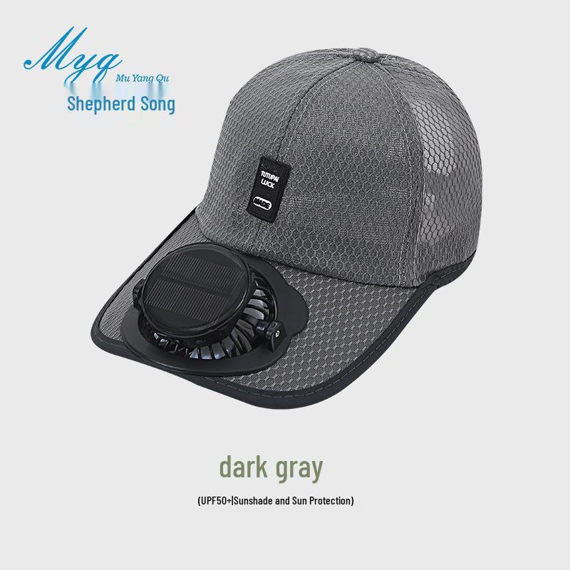 Summer Mesh Baseball Cap with Solar Fan and Sun Protection