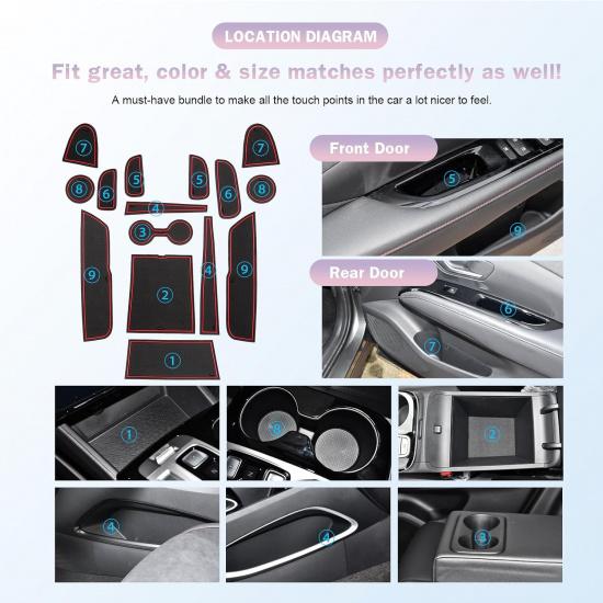 LUWU per Accessori Tucson 2024 - per Hyundai Tucson Limited 2022 2023 2024 Tappetini per Slot Porte 2024 Tucson Hybrid Sottobicchiere per Portabicchieri Centrale