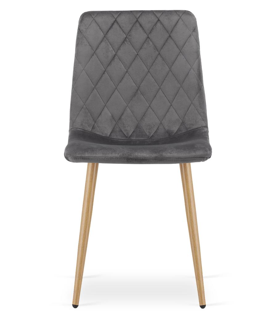 TURIN Chair - Dark Grey Velvet / Wood Color Legs X 1