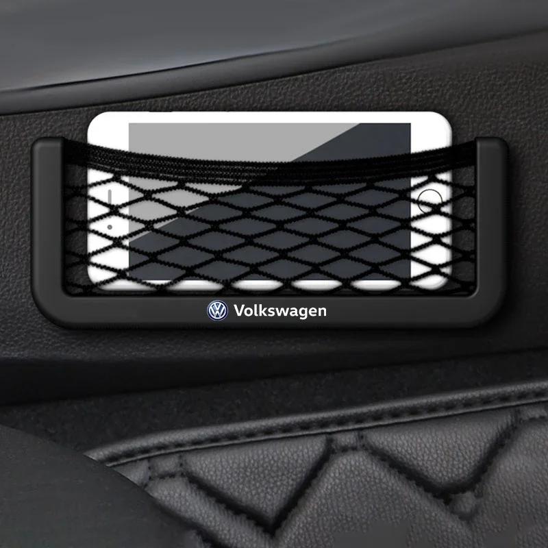 For Volkswagen Car Accessories Seat Side Back Storage Net Bag Phone Holder Pocket Organizer For Volkswagen VW Golf Polo Passat T