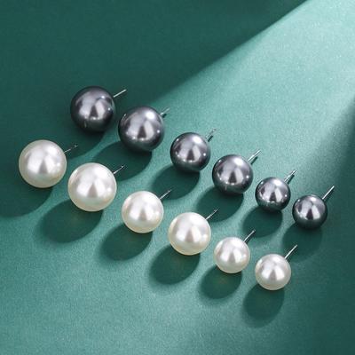 Pearl Earrings Silver Artificial Pearl Stud Earrings Femininity Pearl Earrings Hair New Pearl Earrings