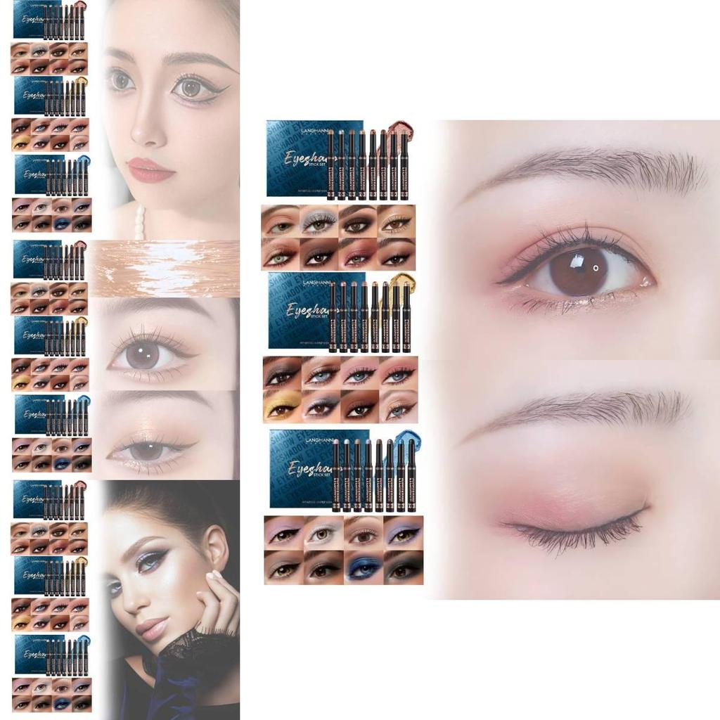 Langmanni Waterproof Long-lasting Eyeshadow Stick Set With 15 Vibrant Shades For All Skin Types