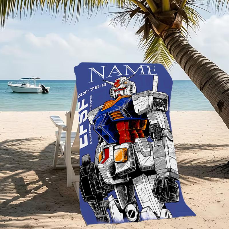 Customizable personalized beach towels Mobile Suit Gundam themed designs.Suitable for the beach, yoga, sports;ideal as beach accessories