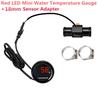 Universal Motorcycle Thermometer Instruments Water Temp Temperature LED Digital Display Gauge Meter With 18mm Temp Temperature Sensor Adapter