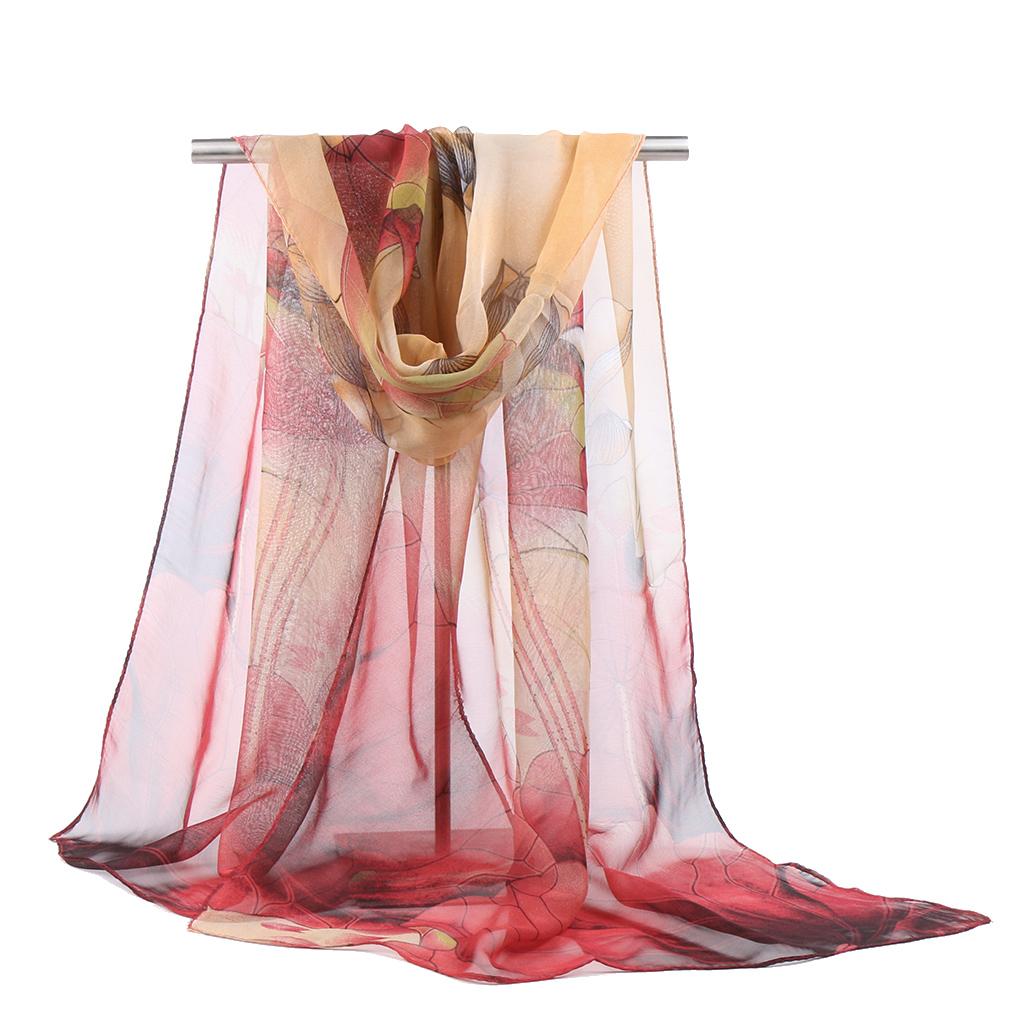 New Fashion Floral Printing Beach Silk Scarf Shawls Female Long Wraps Beach Spring  Summer Sunscreen Hijab For Women 160*50Cm