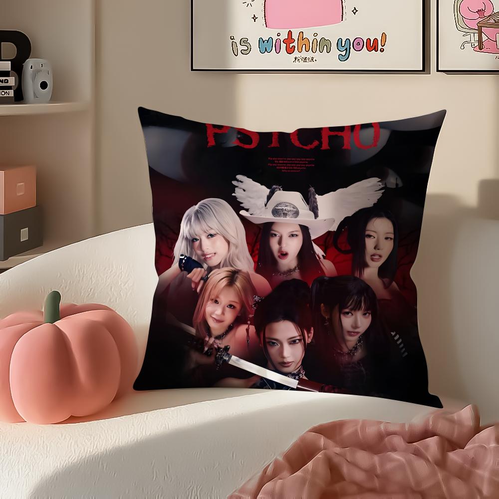 Stilvolle Kpop Girlgroup BBabymonster Kissenbezug Kissenhülle Kurzer Plüsch Verdeckter Reißverschluss Zimmer Sofa Kissenbezug