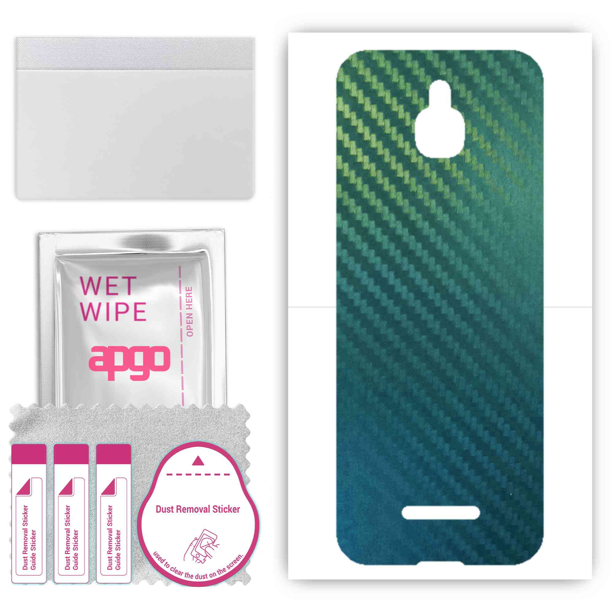 

apgo Protective Skin Sticker for the back compatible with Nokia 8000 4G, Wrap Film, Foil, Vinyl - Pattern Carbon Chameleon CAKA1