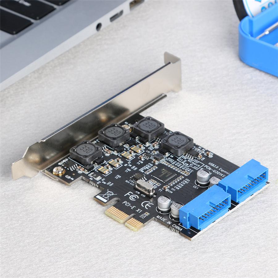 PCIE PCI Express To Dual 20 Pin USB 3.0 PCI-e X1 To 2 Ports 19pin USB 3.0 Card