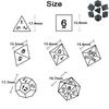 Deep Black Dice D4, D6, D8, D10, D12, D20 10PCS Plastic for Board Game Entertainment