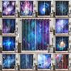 Violet Albastru Galaxie Spațiu Univers Stele Înstelat Perdele Fereastră Pentru Living Camera Copiilor Baie Bucătărie Ușă Decor Acasă 2 Buc.