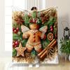Gingerbread Angel Christmas Design Patterned Flannel Blanket Perfect for the Bedroom Living Room, Sofa, or a Little Nap