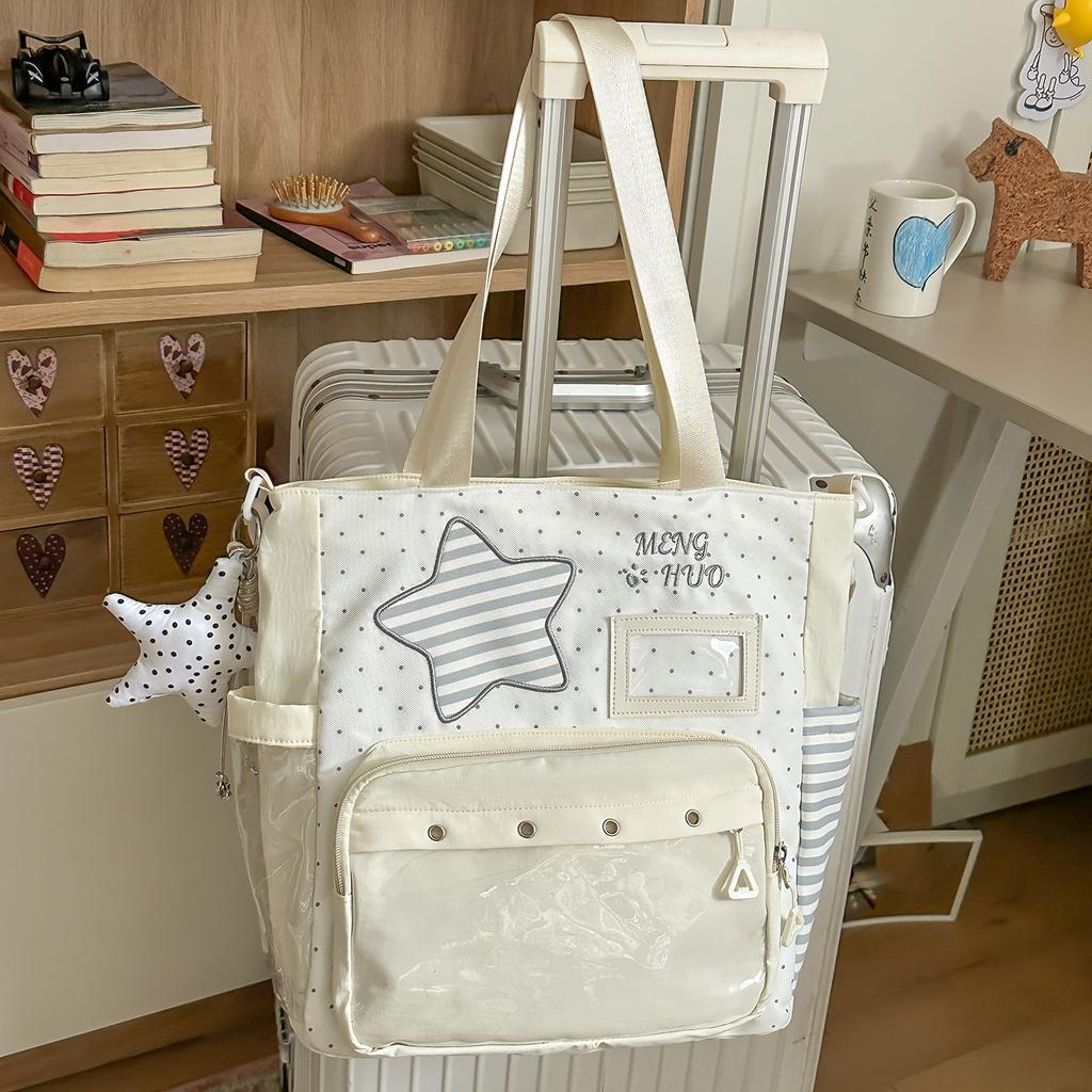 School bag cute and sweet pain bag for middle school students, high aesthetic value color-blocking Japanese niche design for girls' shoulder bag