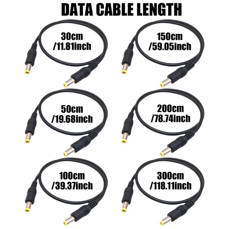 18AWG Straight Head 5.5x2.5mm to 5.5x2.5mm  Power Cord, Male to Male DC5525 Adapter Cable Line for LED Light Fan Router