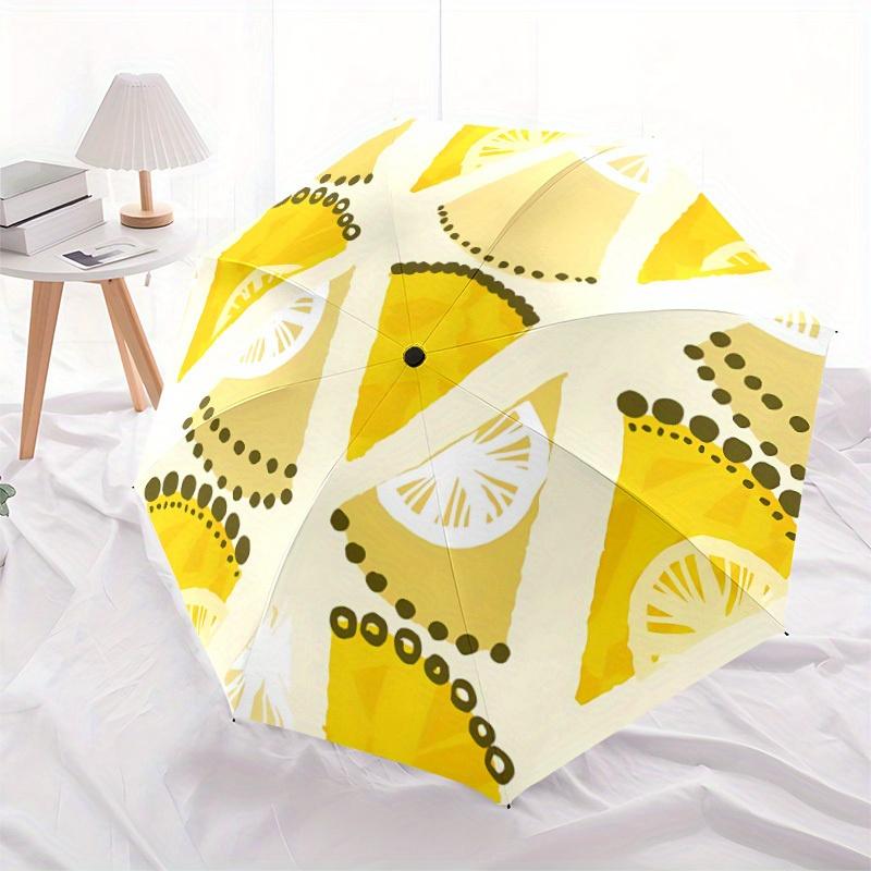 1pz Modello a Fetta di Limone Apertura Automatica, Robusto Telaio in Ferro, Design Pieghevole Compatto, Ombrello Portatile per Tutte le Stagioni per Donne e Uomini, Ombrello da Esterno