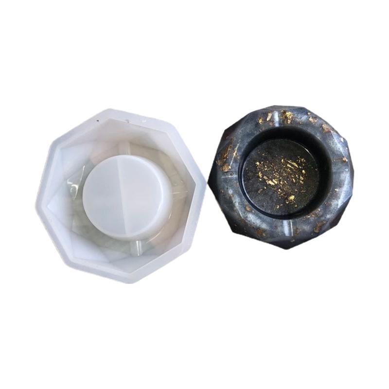 Round Square Rhombus Polygon Ashtray Casting Silicone Mold Handmade Cigarette Ash Tray UV Crystal Epoxy Resin Mold