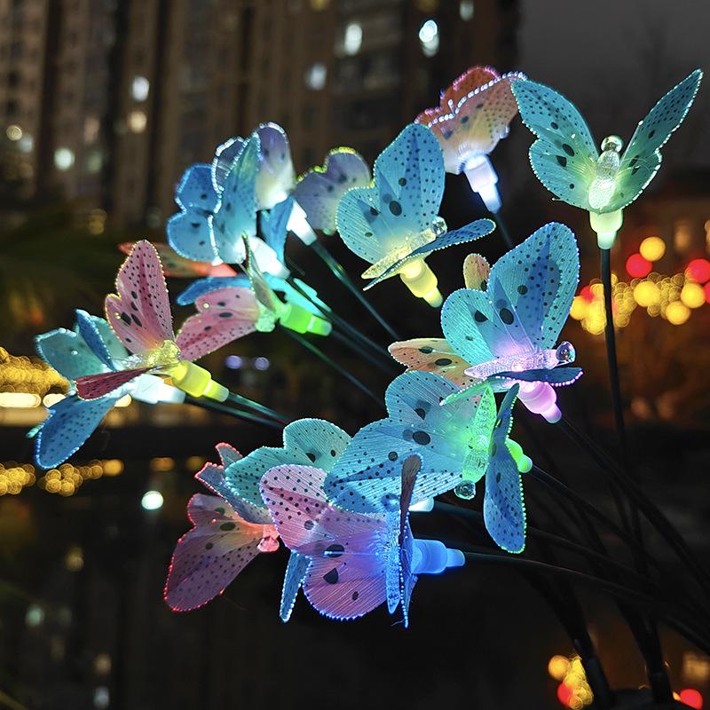 Seven-Color Solar Butterfly Light for Garden Decoration.