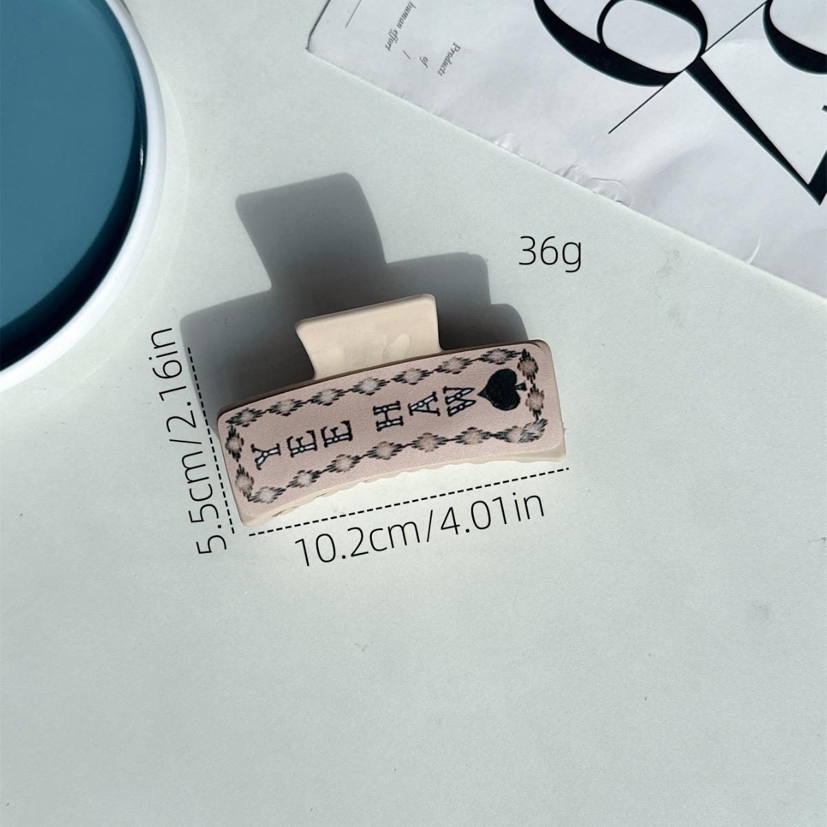 

Западный ковбой ретро покер буквы принт заколка для волос аксессуары для волос женский винтажный личность ПУ кожа коготь клип головной убор