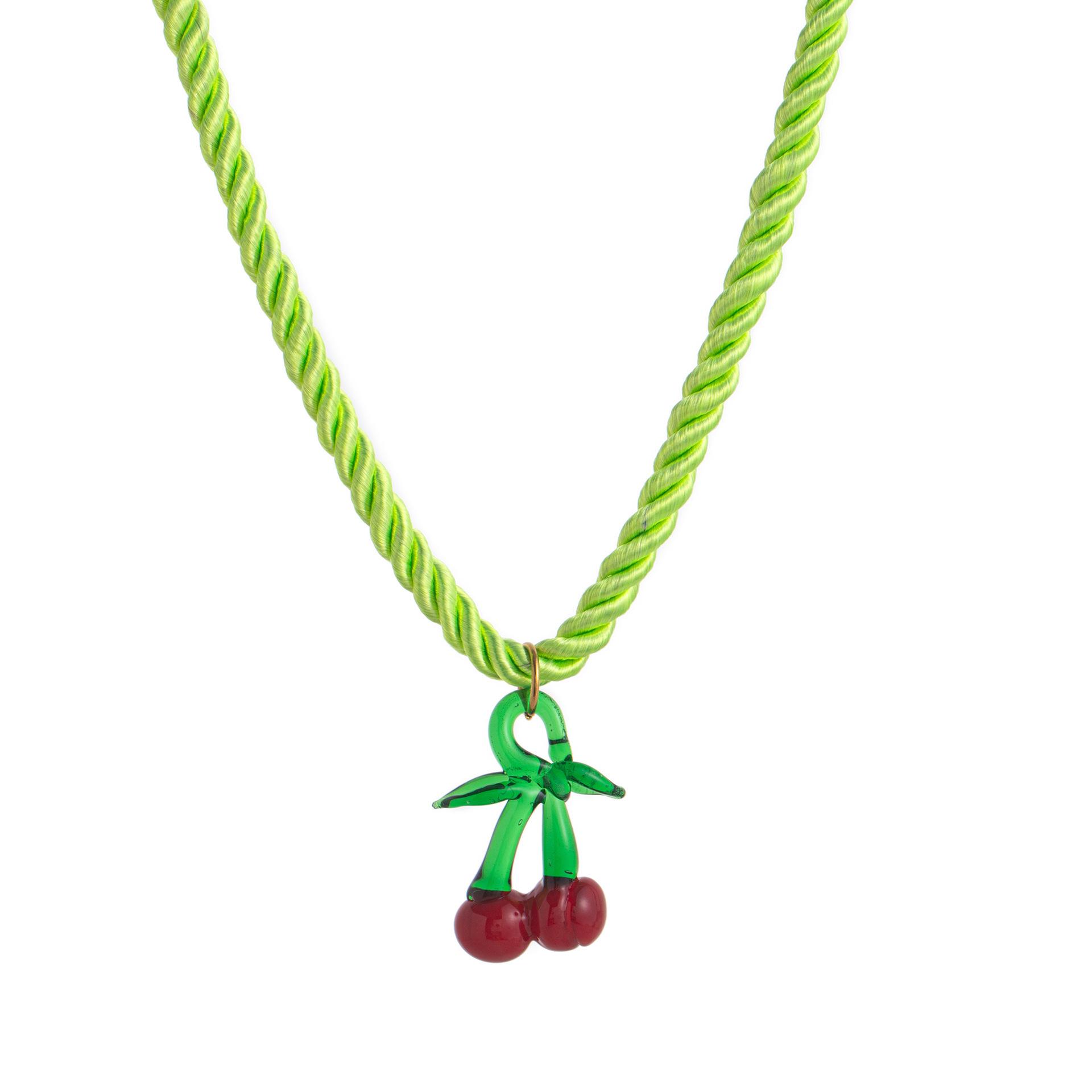 Summer Sale: Colorful Resin Fruit Pendant Necklace - Cherry, Mango, Strawberry Design вишня