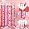 24 Pieces Valentine's Day Pencils for Kids Valentines Pencil Bulk Holiday Pencils with Top Erasers Pencils for Valentine's Day Gifts Party Favors