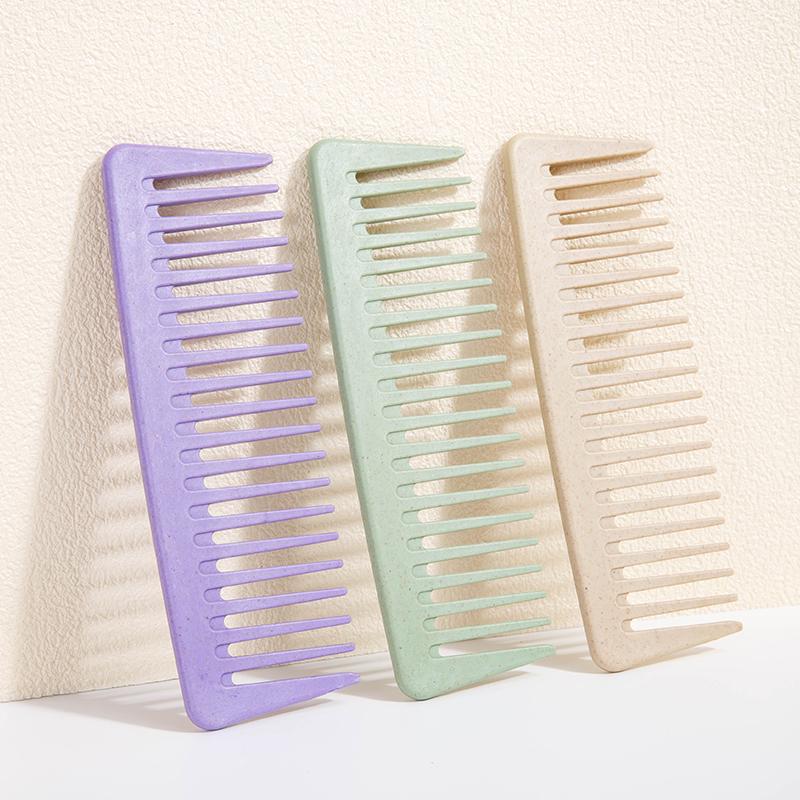 1pcs Wheat Straw Hair Brush Anti-static Hairdressing Comb Wide Tooth Hairbrush Scalp Massage Comb for Professional Salon Styling