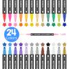 24-Pack  Acrylic Paint Markers Vibrant Color Assortment Dual-Tip Quick Dry Non Toxic for Kids Adult