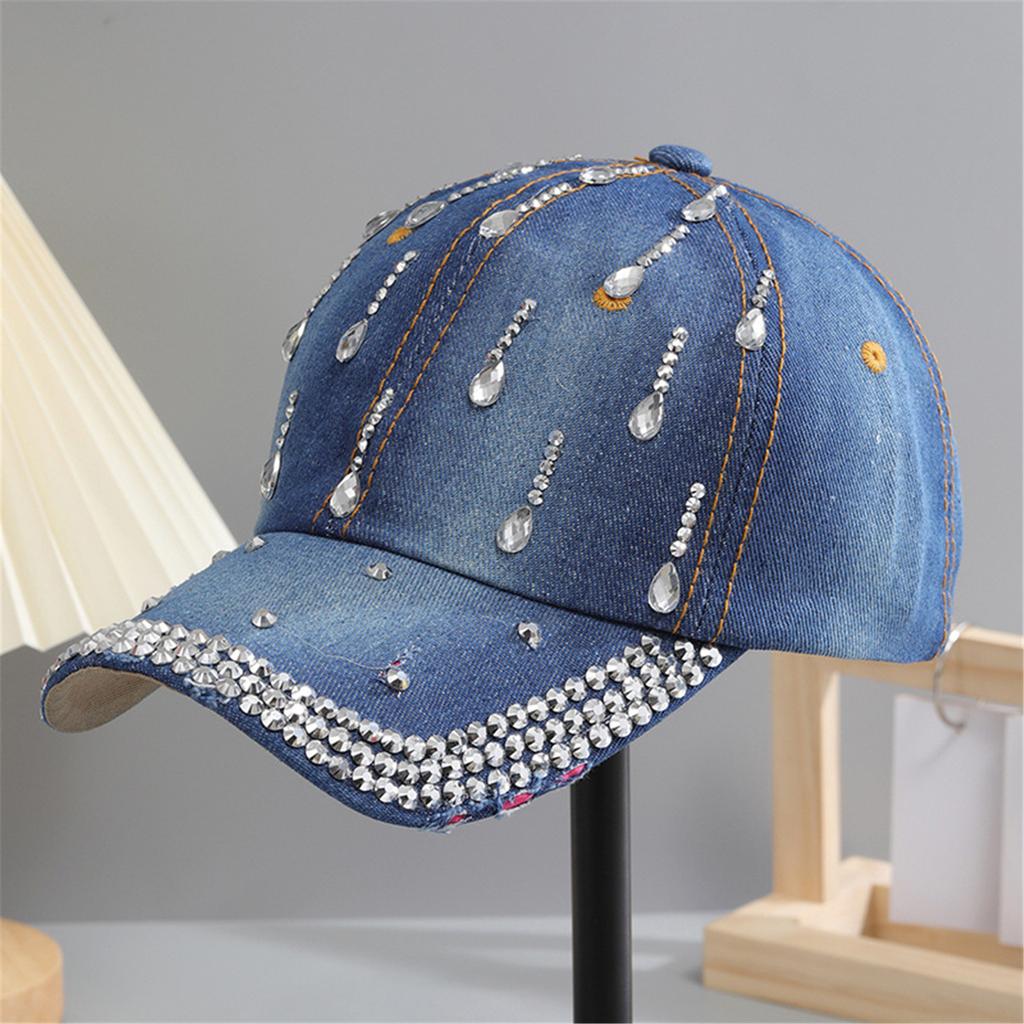 Unique Studded Baseball Caps Unisex Vintage Rhinestones Sport Hat Adjustable Headwear Outdoor Activities