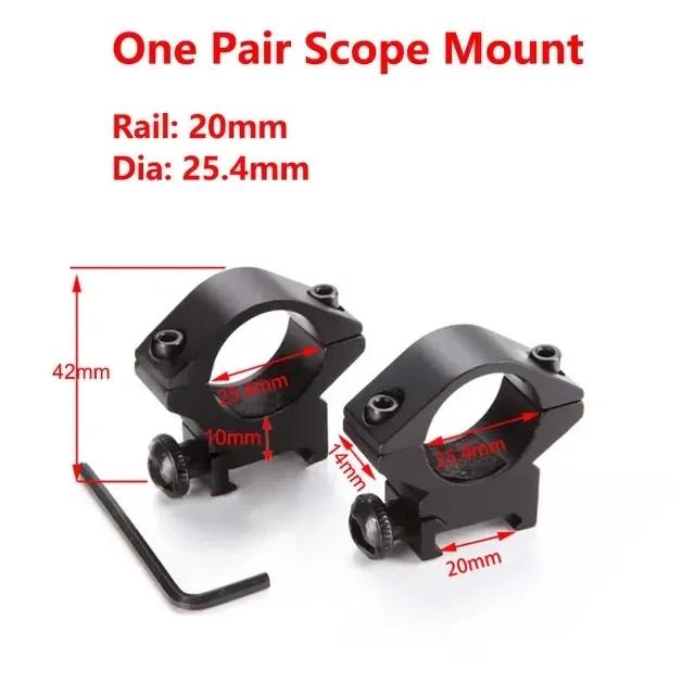 1 Pair Hunting Rifle Scope Mounts Ring for Dia 25.4/30mm Tube Scopes 11/20mm Dovetail Picatinny Rail Tactical Flashlight Mount